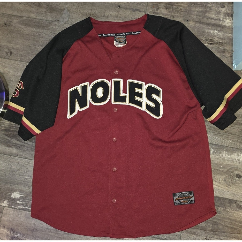 Vintage FSU Baseball Jersey Top Of The World Playmaker Size L Florida Noles